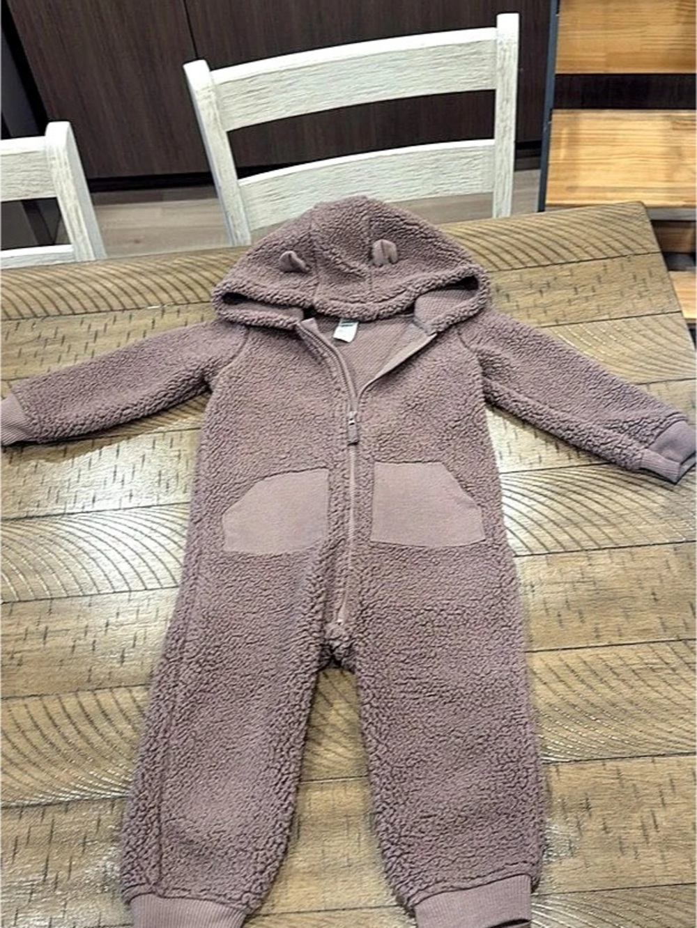 carter's Baby Bear Hooded Sherpa Jumpsuit Brown Baby 24M
